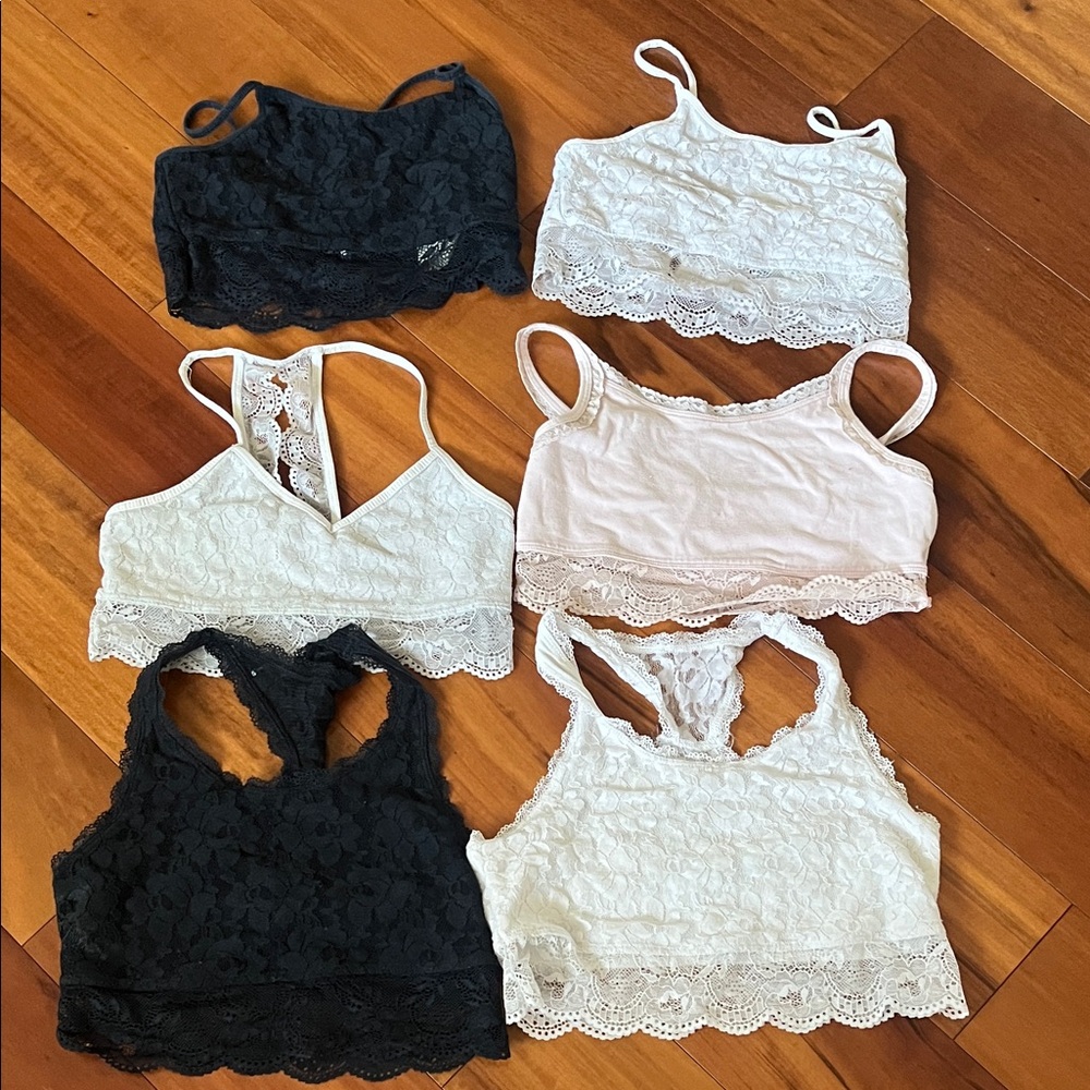 (6) Abercrombie Kids Lace Bralette Bra Bundle size 11/12